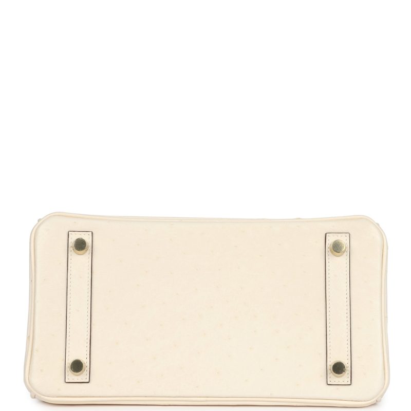 Hermes Birkin 25 Nata Ostrich Gold Hardware - Image 6