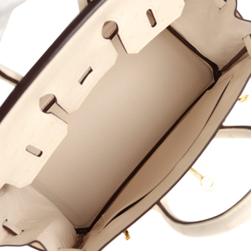 Hermes Birkin 25 Nata Ostrich Gold Hardware - Image 8