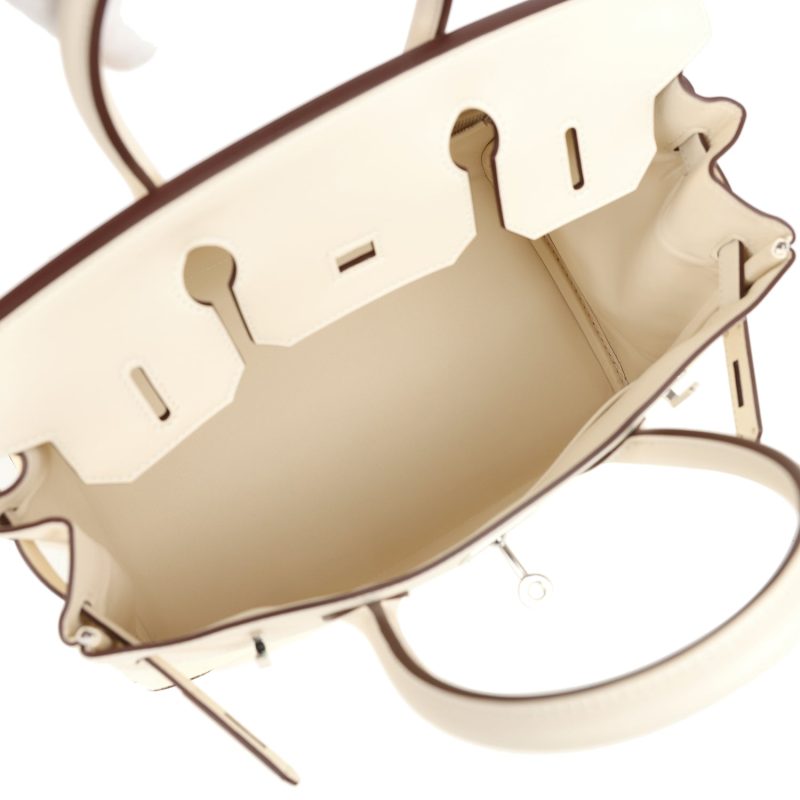 Hermes Birkin 30 Nata Swift and Jaune Poussin Toile Palladium Hardware - Image 7