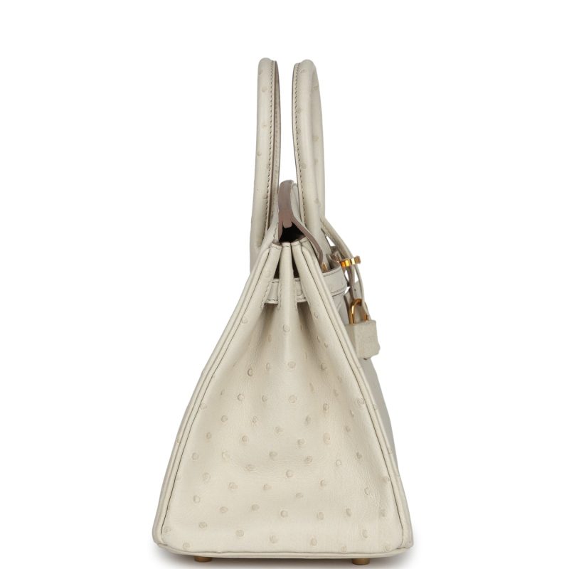 Hermes Birkin 25 Beton Ostrich Gold Hardware - Image 3