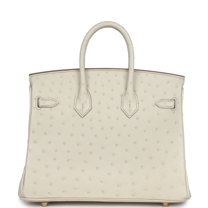 Hermes Birkin 25 Beton Ostrich Gold Hardware - Image 4