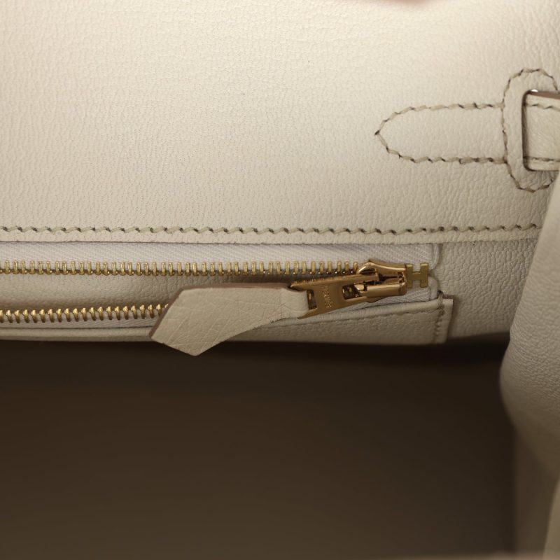 Hermes Birkin 25 Beton Ostrich Gold Hardware - Image 7