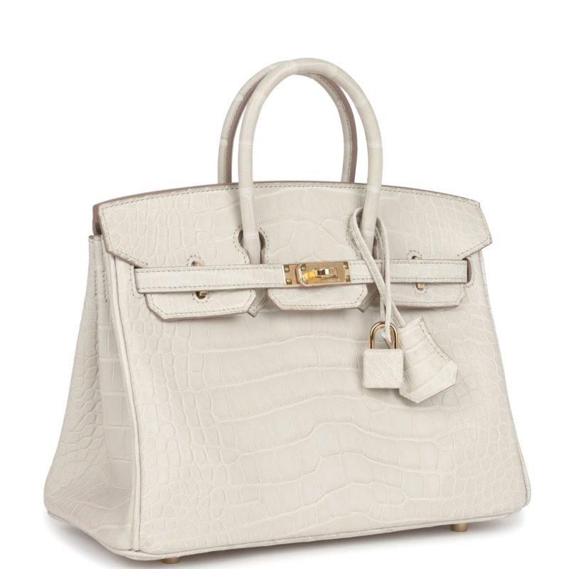 Hermes Birkin 25 Beton Matte Alligator Gold Hardware - Image 2