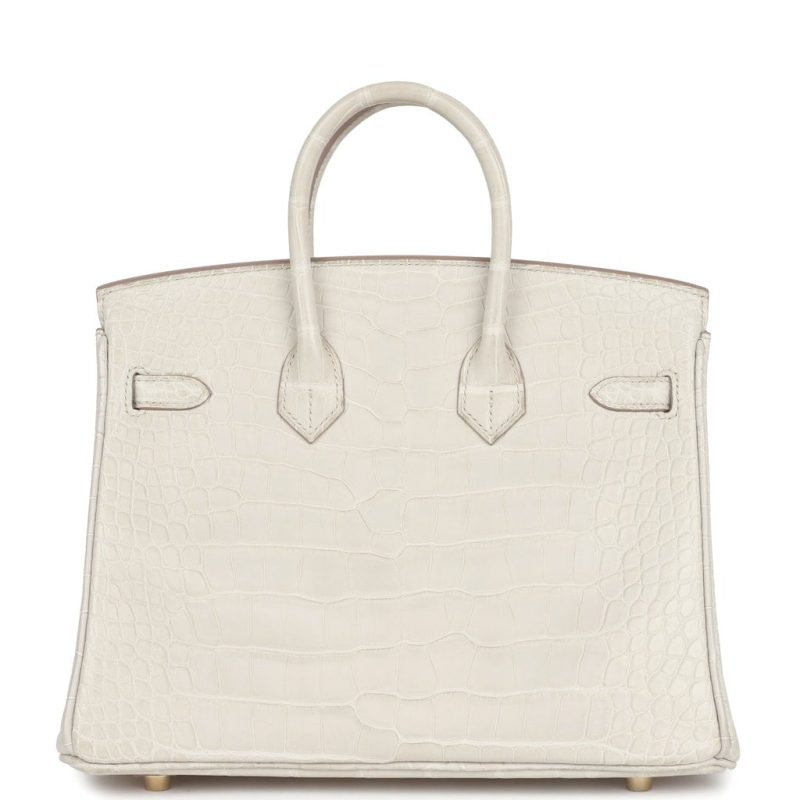 Hermes Birkin 25 Beton Matte Alligator Gold Hardware - Image 4