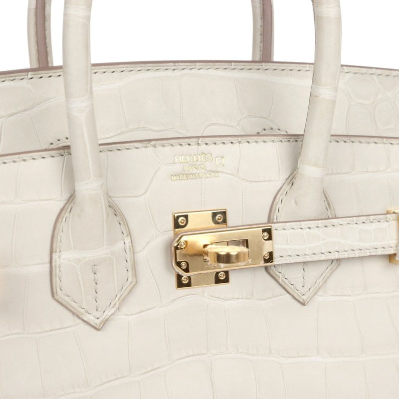 Hermes Birkin 25 Beton Matte Alligator Gold Hardware - Image 6
