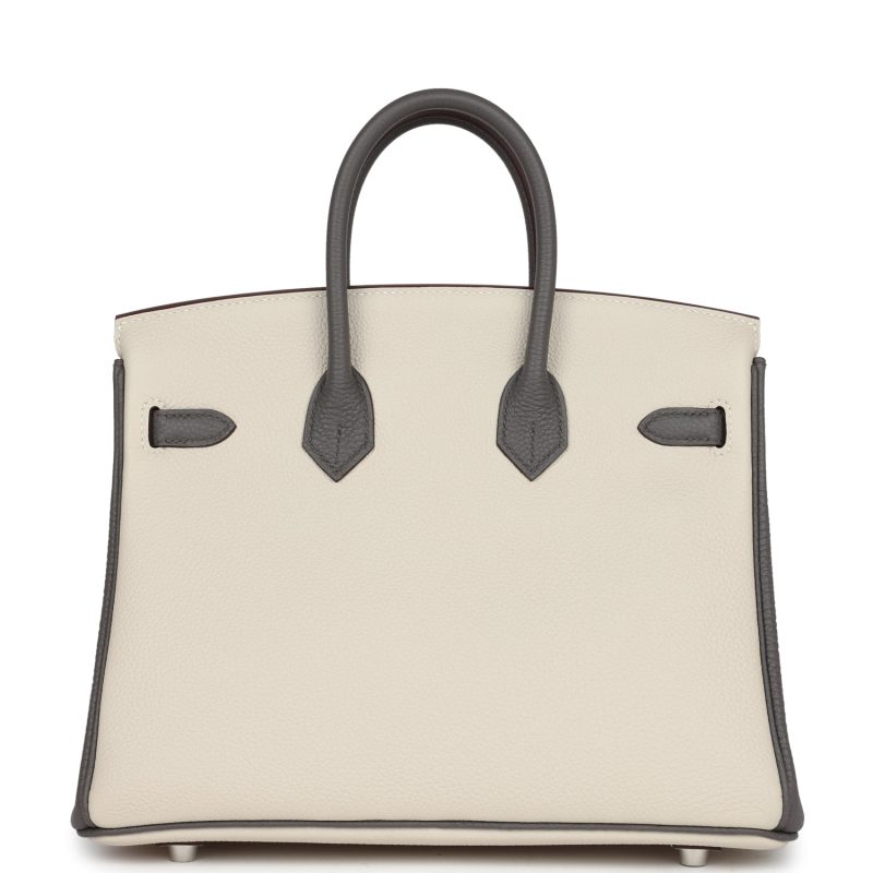 Hermes Special Order (HSS) Birkin 25 Beton and Etain Togo Brushed Palladium Hardware - Image 4