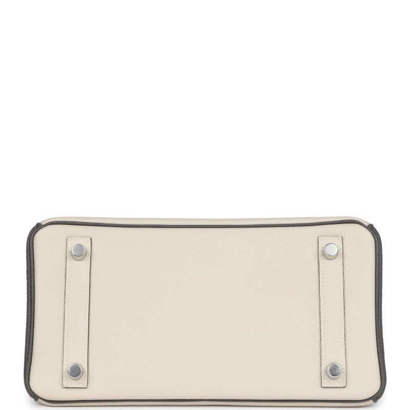 Hermes Special Order (HSS) Birkin 25 Beton and Etain Togo Brushed Palladium Hardware - Image 5