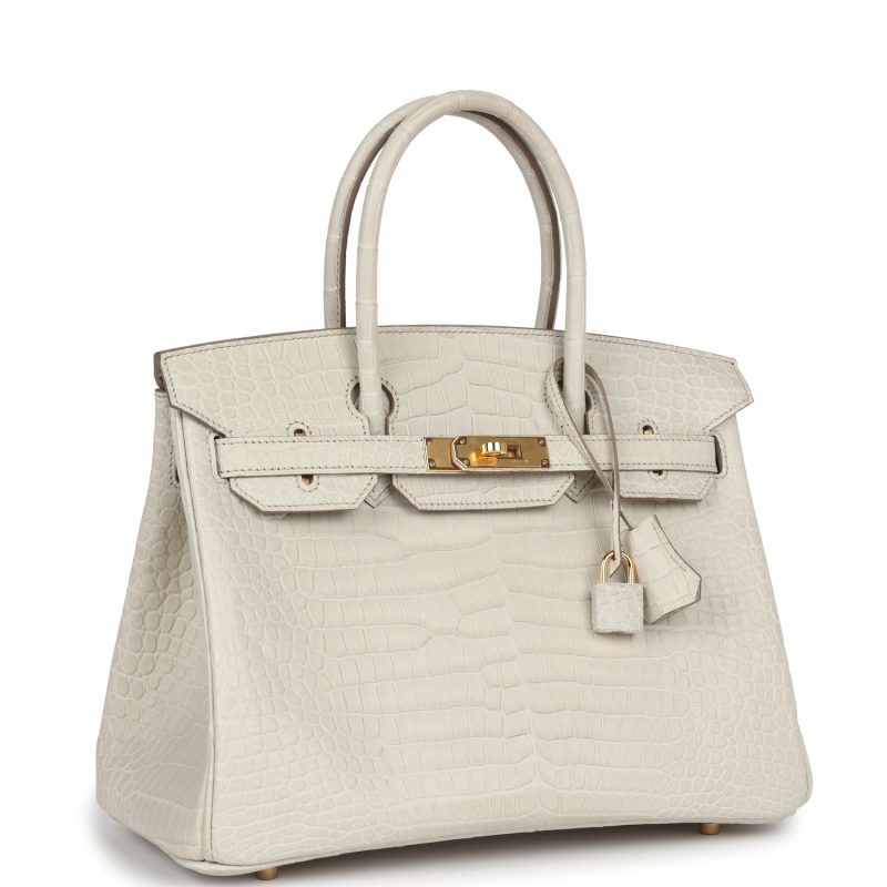 Hermes Birkin 30 Beton Matte Porosus Crocodile Gold Hardware - Image 2