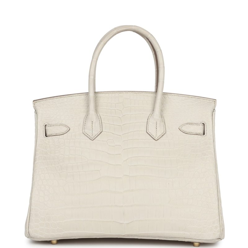 Hermes Birkin 30 Beton Matte Porosus Crocodile Gold Hardware - Image 4