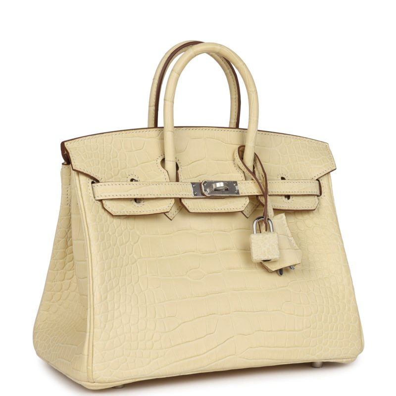 Hermes Birkin 25 Vanille Matte Alligator Palladium Hardware - Image 2