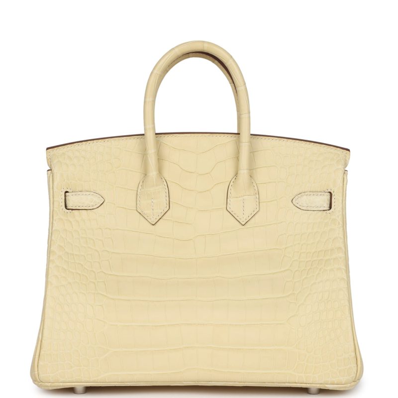Hermes Birkin 25 Vanille Matte Alligator Palladium Hardware - Image 4