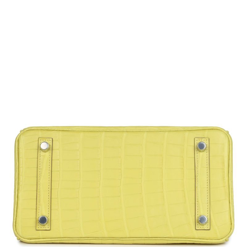 Hermes Birkin 25 Lime Matte Alligator Palladium Hardware - Image 5