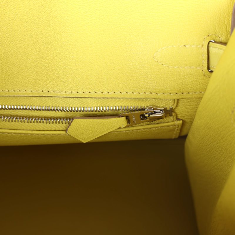 Hermes Birkin 25 Lime Matte Alligator Palladium Hardware - Image 8
