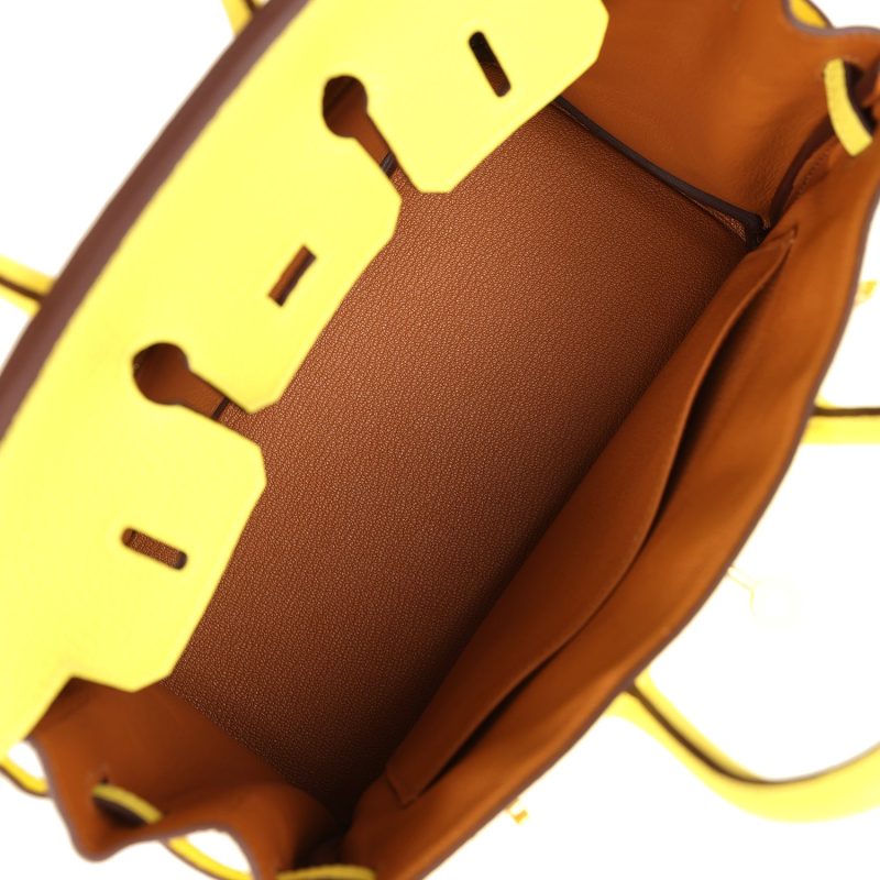 Hermes Special Order (HSS) Birkin 25 Lime Verso Clemence Rose Gold Hardware - Image 6