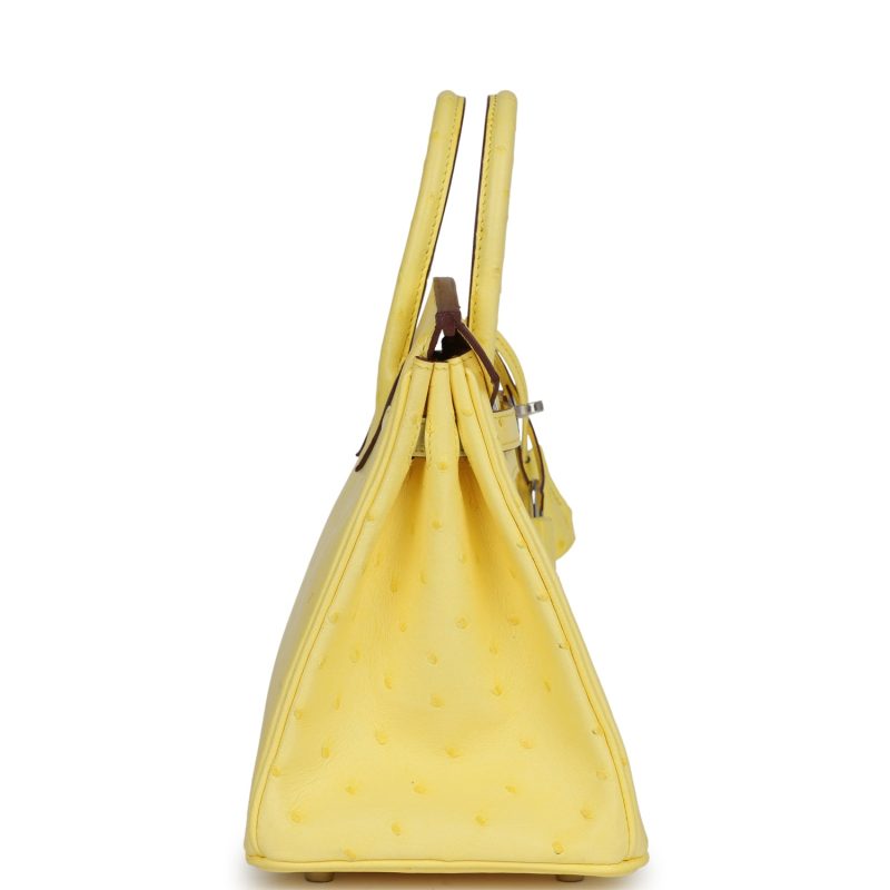 Hermes Birkin 25 Jaune Citron Ostrich Palladium Hardware - Image 3
