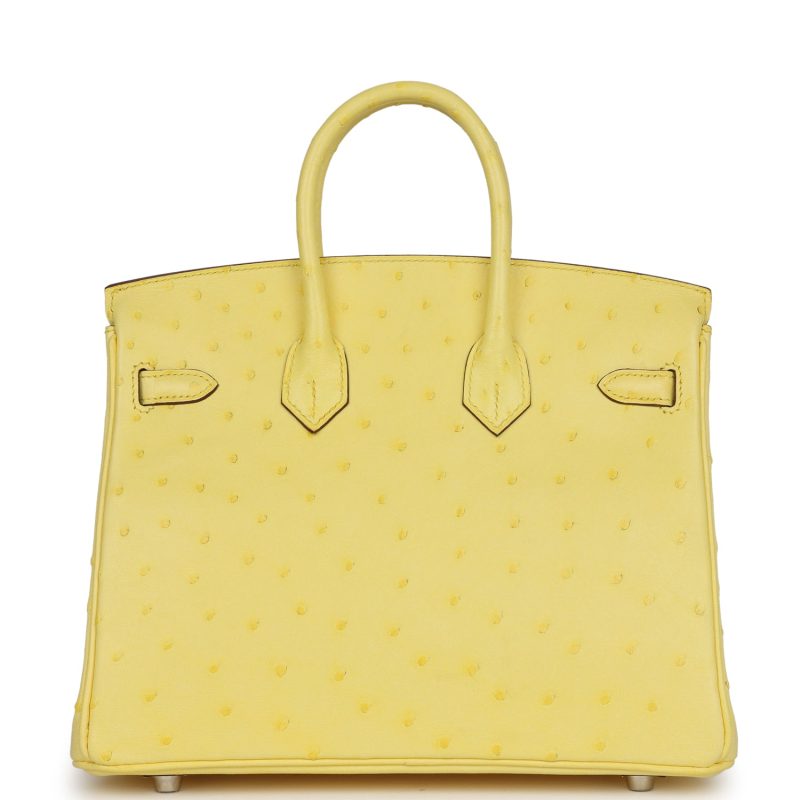 Hermes Birkin 25 Jaune Citron Ostrich Palladium Hardware - Image 4
