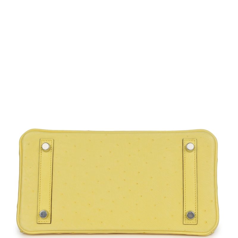 Hermes Birkin 25 Jaune Citron Ostrich Palladium Hardware - Image 5