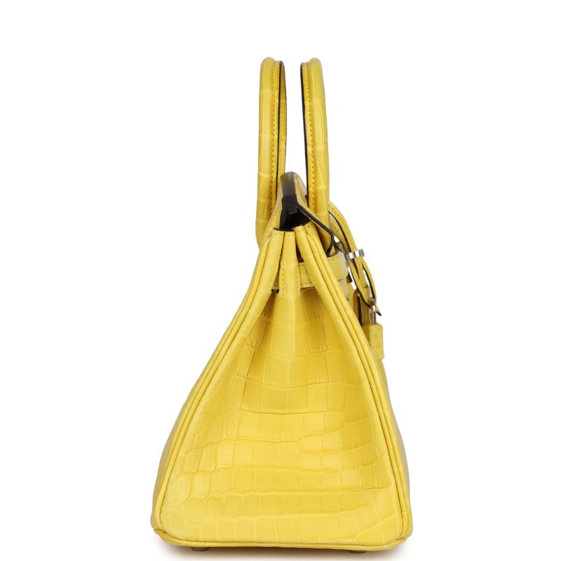 Hermes Birkin 25 Mimosa Matte Niloticus Crocodile Palladium Hardware - Image 3