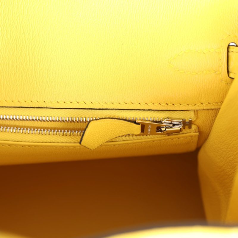 Hermes Birkin 25 Mimosa Matte Niloticus Crocodile Palladium Hardware - Image 8