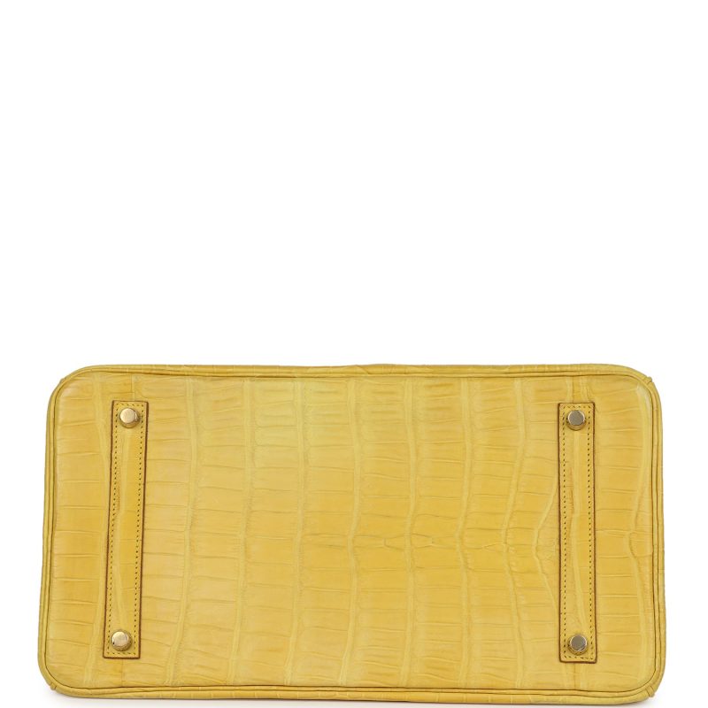 Hermes Birkin 35 Mimosa Matte Porosus Crocodile Gold Hardware - Image 5