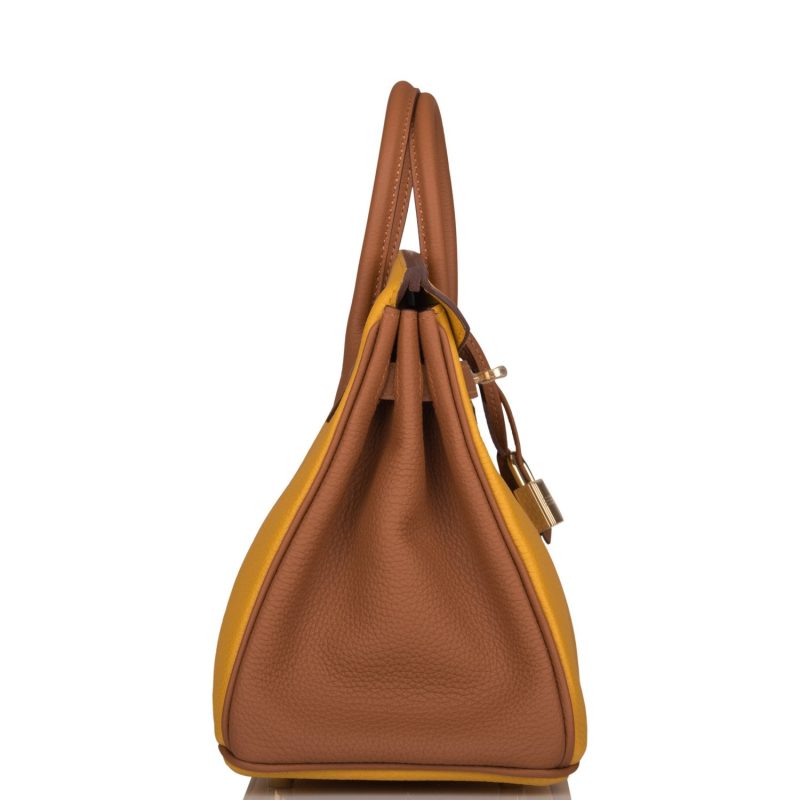 Hermes Special Order (HSS) Birkin 25 Jaune Ambre and Gold Togo Permabrass Hardware - Image 3