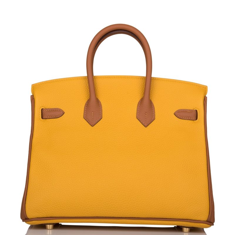 Hermes Special Order (HSS) Birkin 25 Jaune Ambre and Gold Togo Permabrass Hardware - Image 4