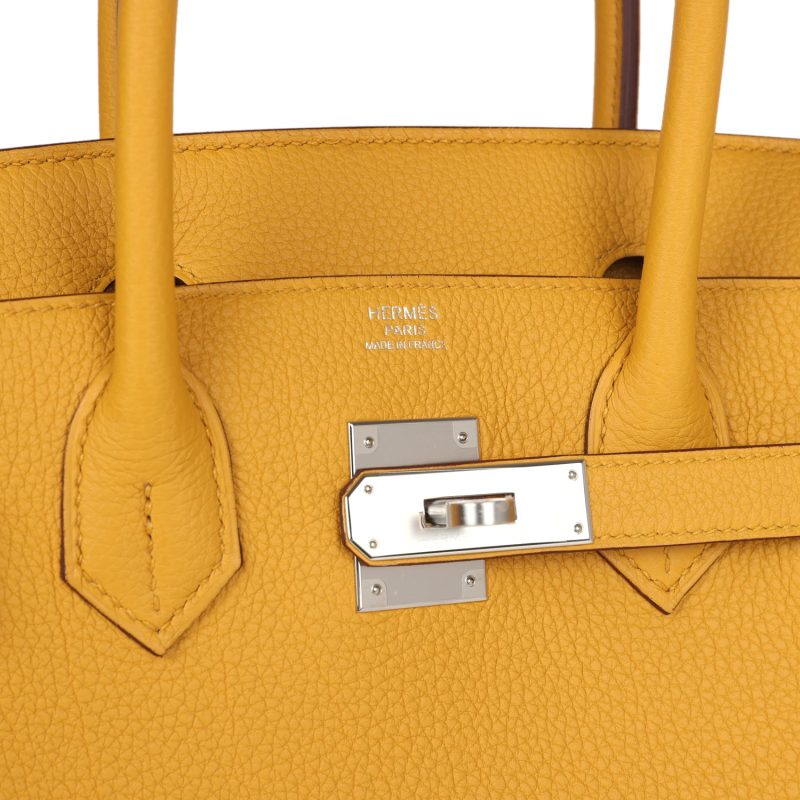 Hermes Birkin 30 Jaune Ambre Togo Palladium Hardware - Image 6