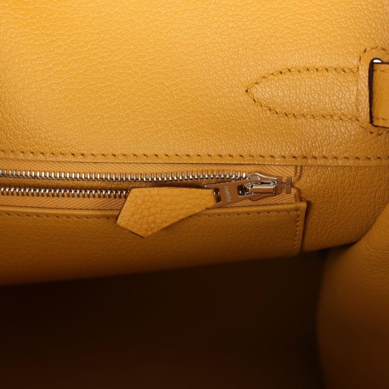Hermes Birkin 30 Jaune Ambre Togo Palladium Hardware - Image 8