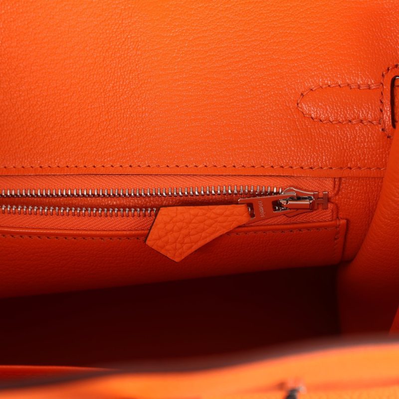 Hermes Birkin 25 Orange Minium Togo Palladium Hardware - Image 8