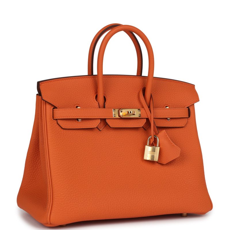 Hermes Birkin 25 Orange Togo Gold Hardware - Image 2