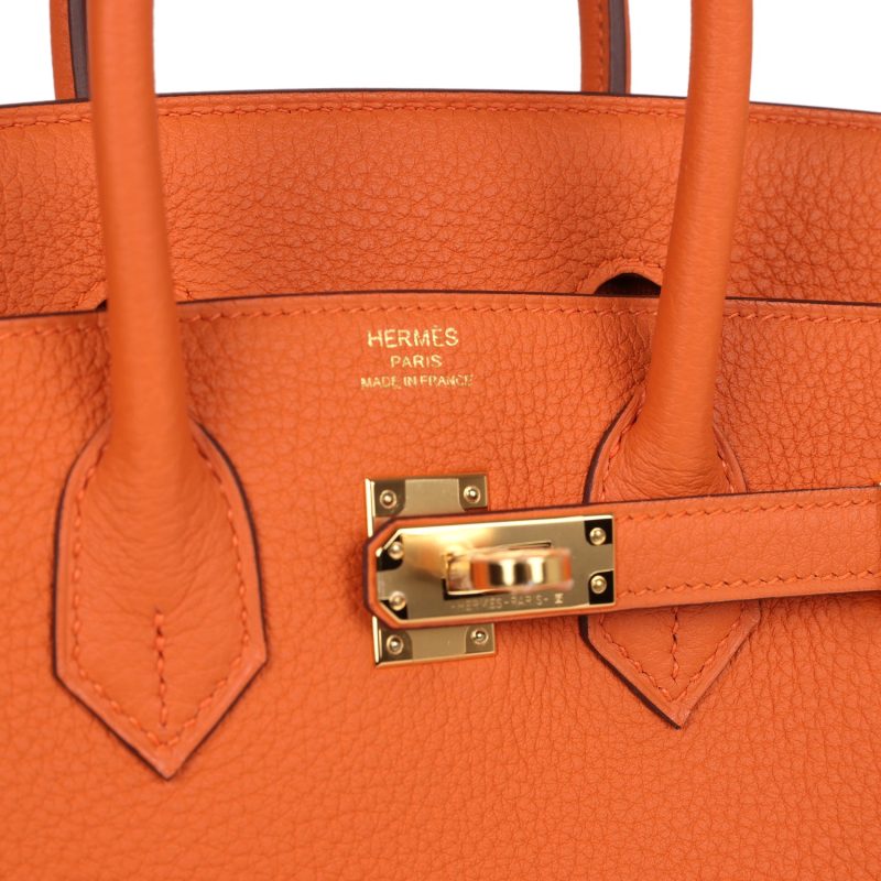 Hermes Birkin 25 Orange Togo Gold Hardware - Image 6