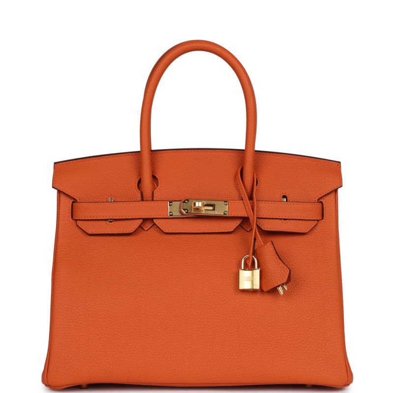 Hermes Birkin 30 Orange Togo Gold Hardware