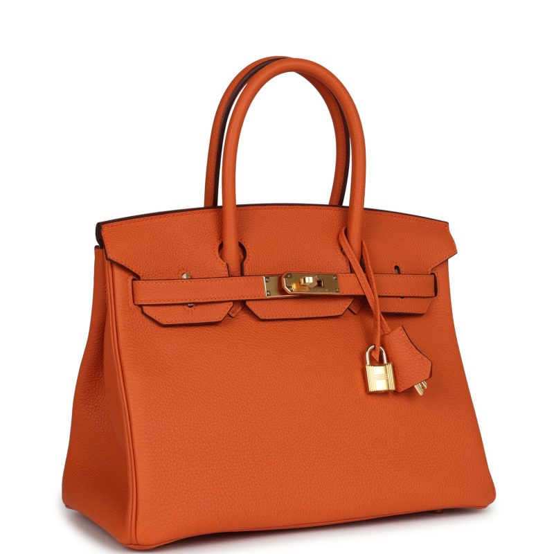 Hermes Birkin 30 Orange Togo Gold Hardware - Image 2