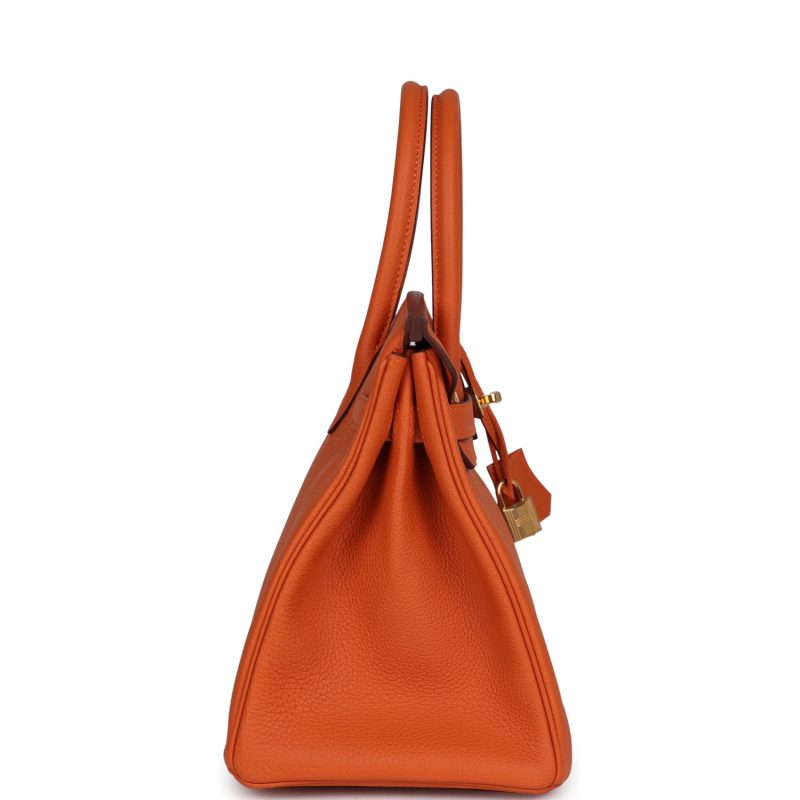 Hermes Birkin 30 Orange Togo Gold Hardware - Image 3