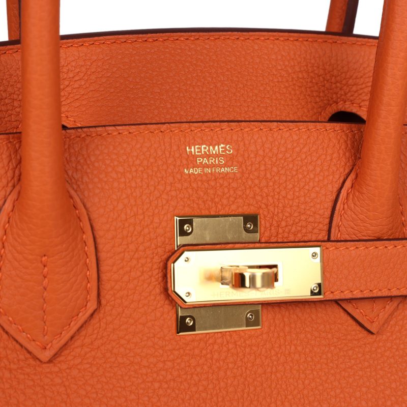 Hermes Birkin 30 Orange Togo Gold Hardware - Image 6