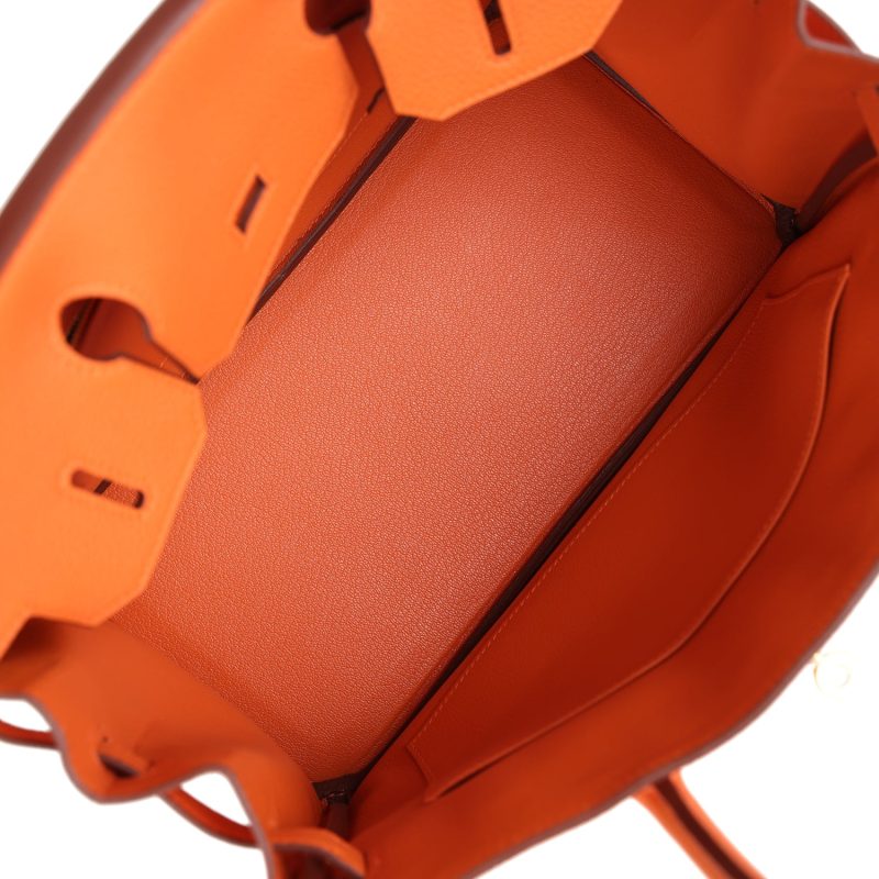 Hermes Birkin 30 Orange Togo Gold Hardware - Image 7
