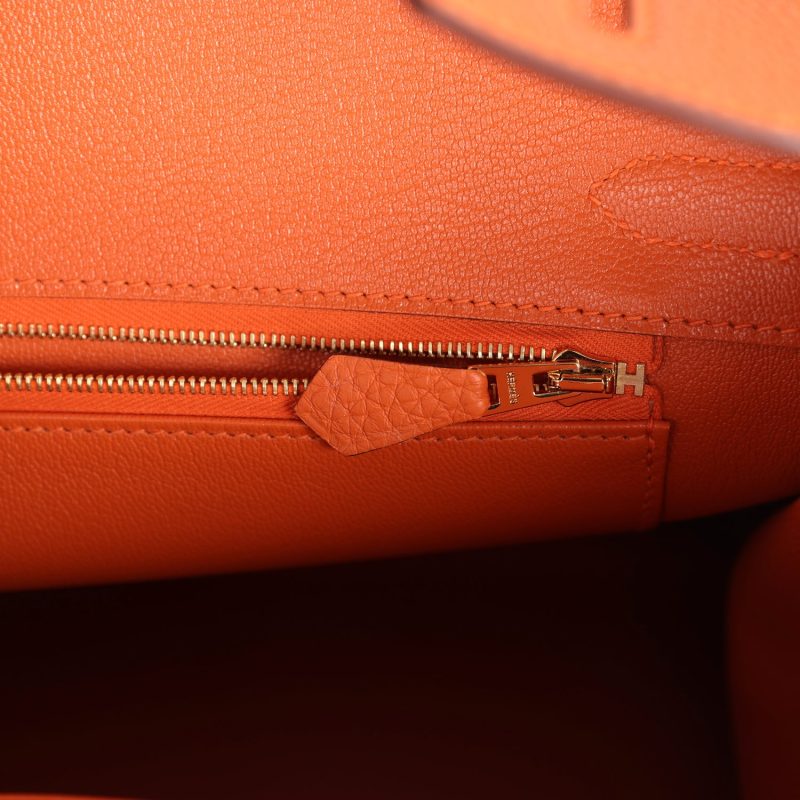 Hermes Birkin 30 Orange Togo Gold Hardware - Image 8