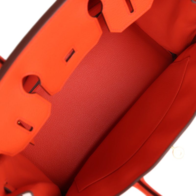 Hermes Birkin 30 Orange Poppy Clemence Gold Hardware - Image 7