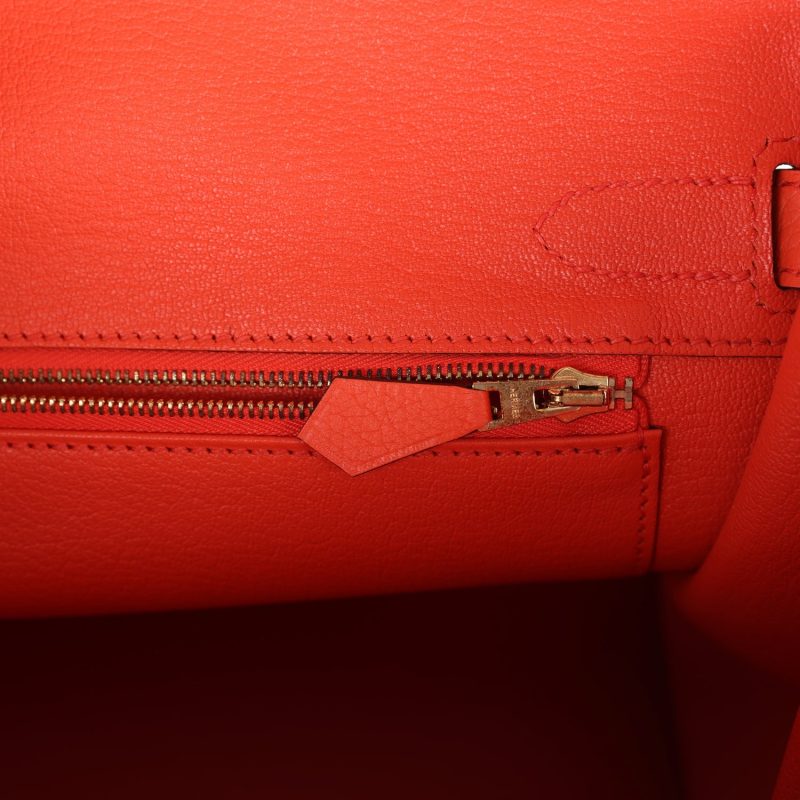 Hermes Birkin 30 Orange Poppy Clemence Gold Hardware - Image 8