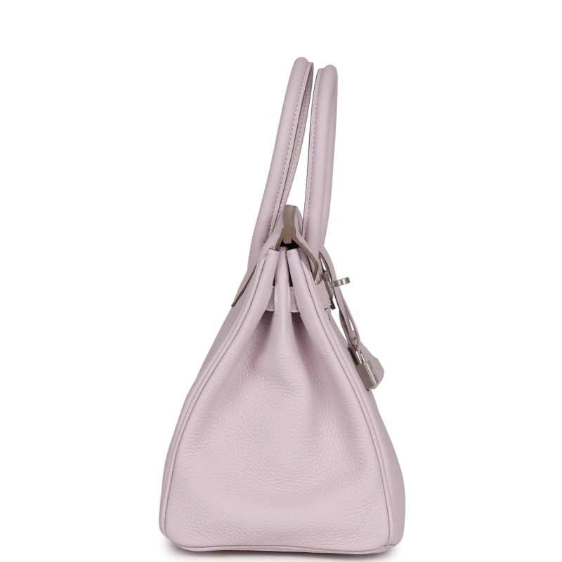 Hermes Birkin 30 Mauve Pale Clemence Palladium Hardware - Image 3