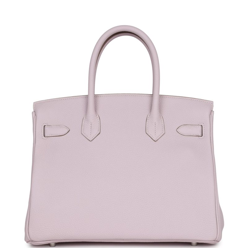 Hermes Birkin 30 Mauve Pale Clemence Palladium Hardware - Image 4