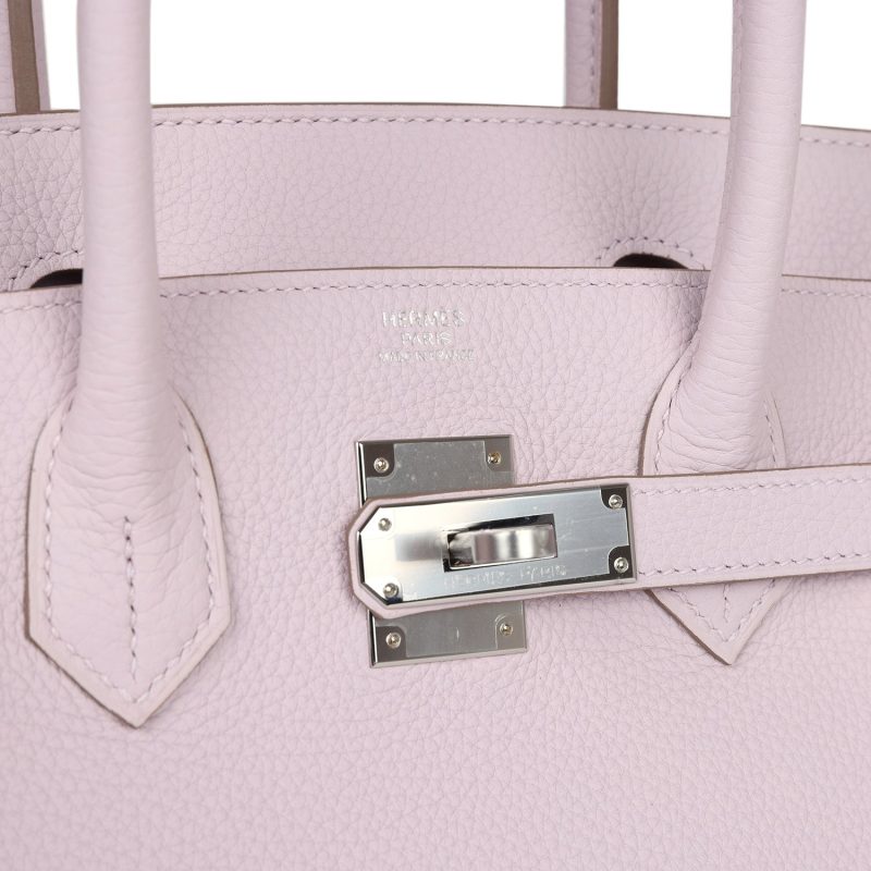 Hermes Birkin 30 Mauve Pale Clemence Palladium Hardware - Image 6