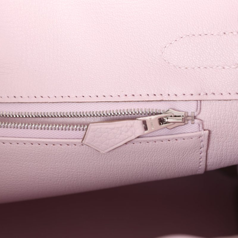 Hermes Birkin 30 Mauve Pale Clemence Palladium Hardware - Image 8