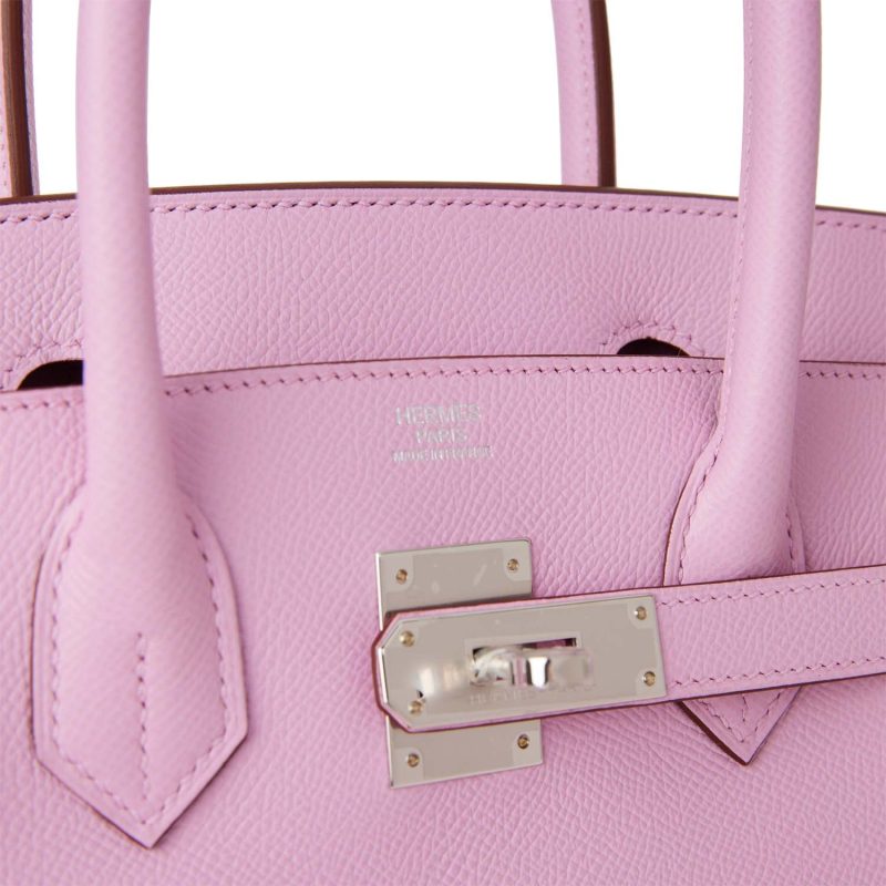 Hermes Birkin 30 Mauve Sylvestre Epsom Palladium Hardware - Image 6