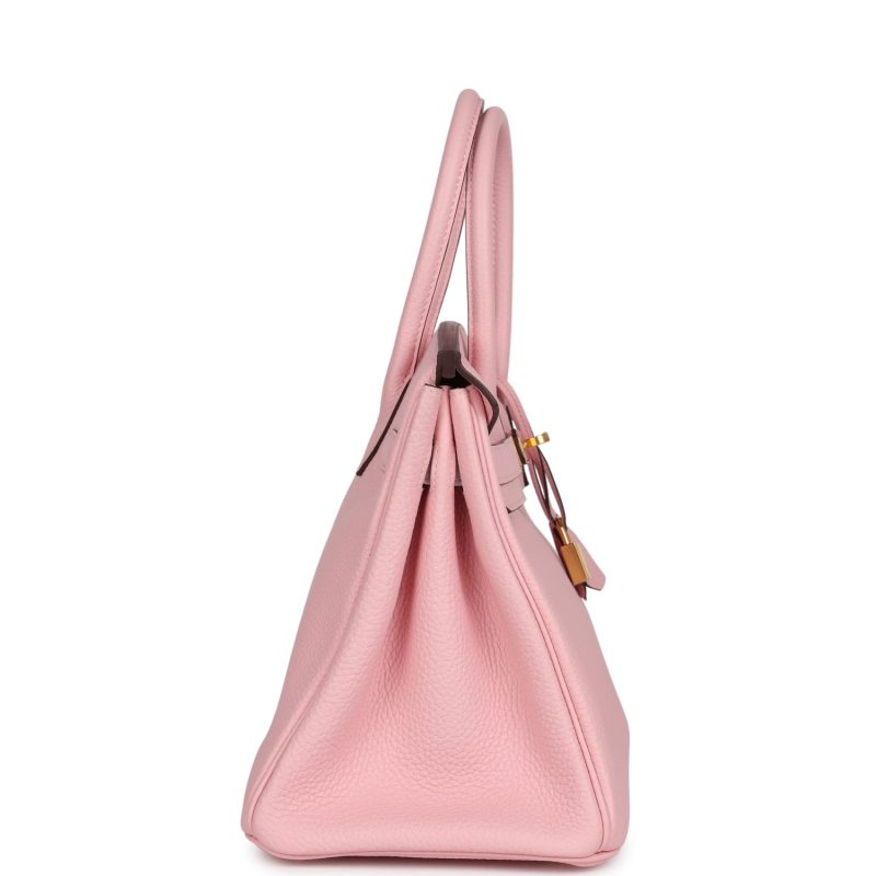 Hermes Special Order (HSS) Birkin 30 Rose Sakura Verso Clemence Gold Hardware - Image 3