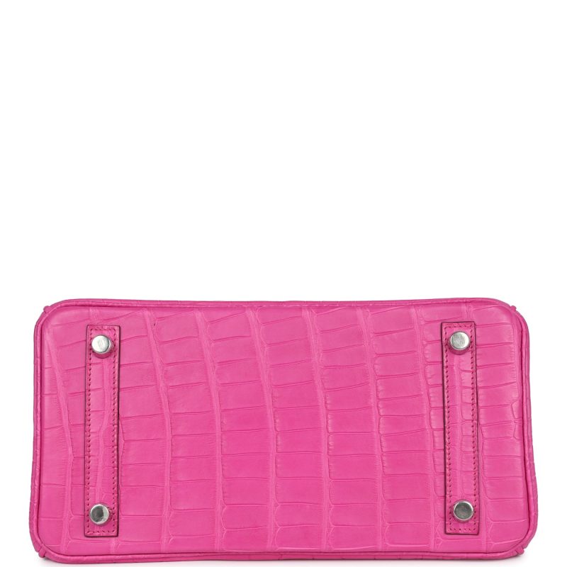 Hermes Birkin 25 Rose Shocking Matte Alligator Palladium Hardware - Image 5