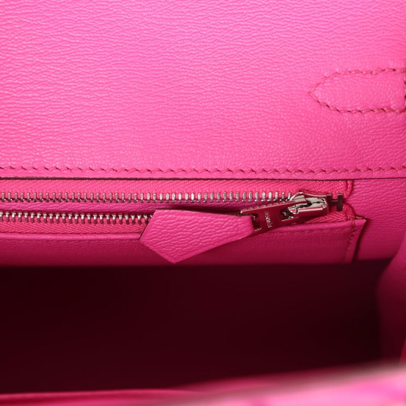 Hermes Birkin 25 Rose Shocking Matte Alligator Palladium Hardware - Image 8