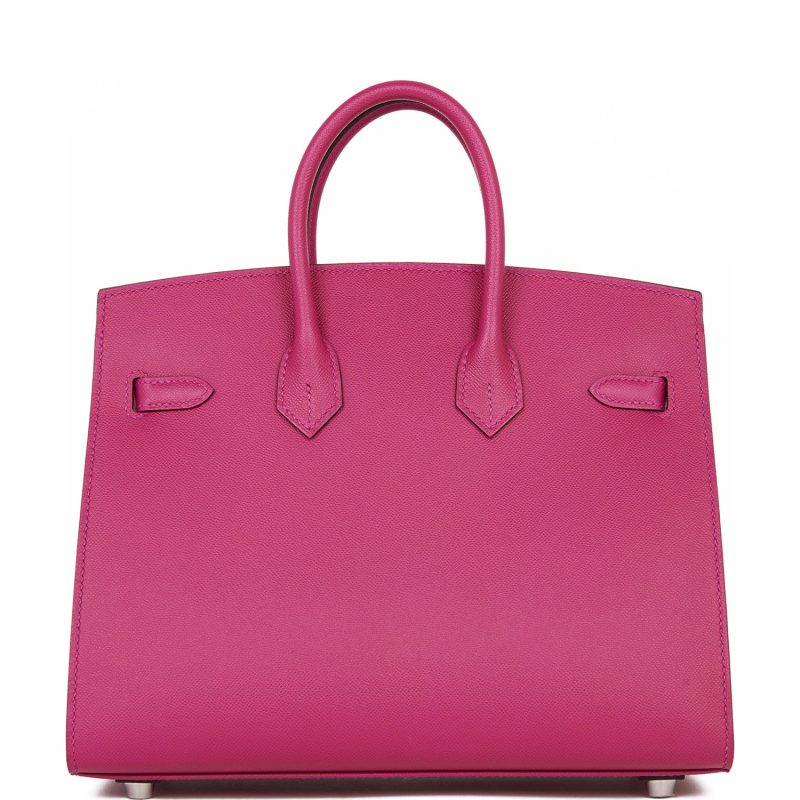 Hermes Birkin Sellier 25 Rose Pourpre Veau Madame Palladium Hardware - Image 4