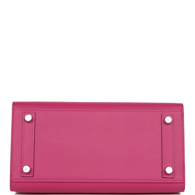Hermes Birkin Sellier 25 Rose Pourpre Veau Madame Palladium Hardware - Image 5