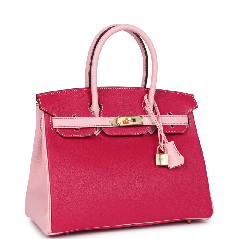 Hermes Special Order (HSS) Birkin 30 Rose Mexico and Rose Sakura Chevre Rose Gold Hardware - Image 2